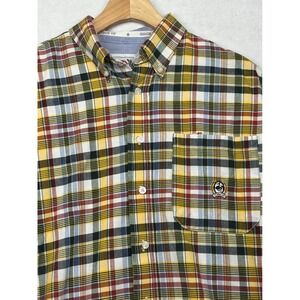 Cinch Mens Long Sleeve Plaid Western Button Down Shirt Yellow Red Blue Large